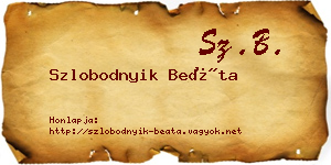 Szlobodnyik Beáta névjegykártya